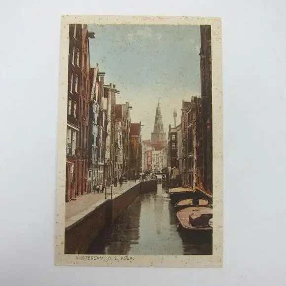 Postcard Netherlands Amsterdam Canal O.Z. Kolk Antique Unposted RARE - Picture 1 of 12